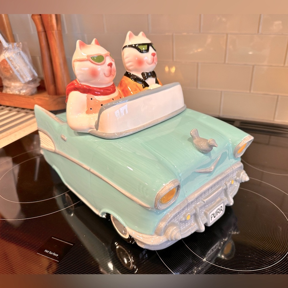 Vintage Cruisin’ Cats in Convertible Cookie Jar